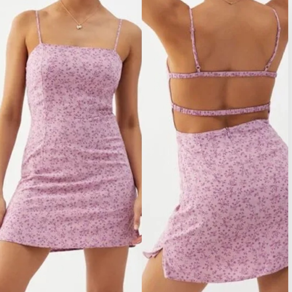 Kendall & Kylie Lavender Floral Spaghetti Strap Dress Size M